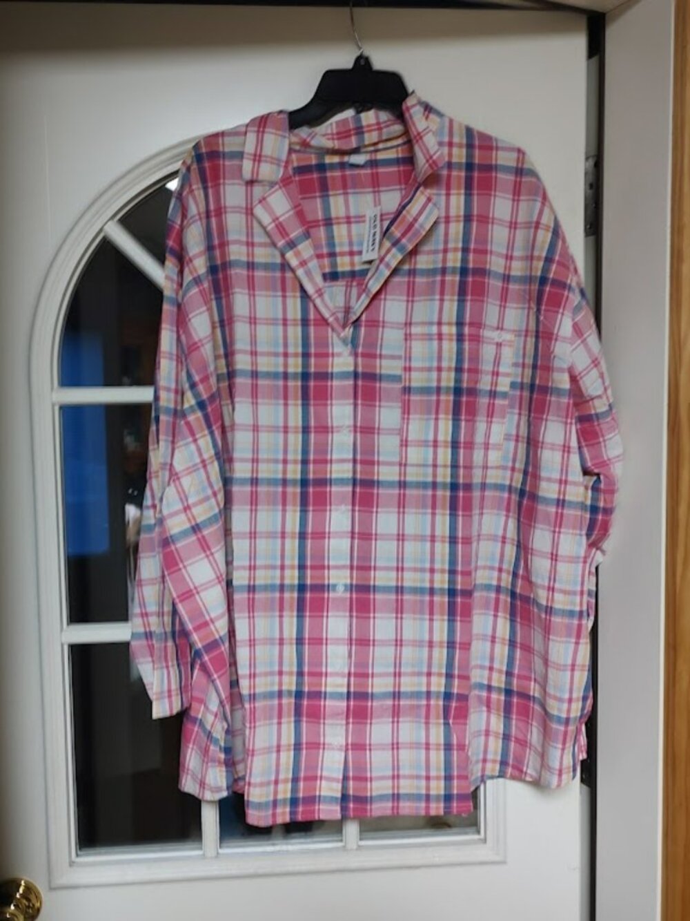 New Old Navy Pink Plaid Button Down Pajama Top Size Women's 4X